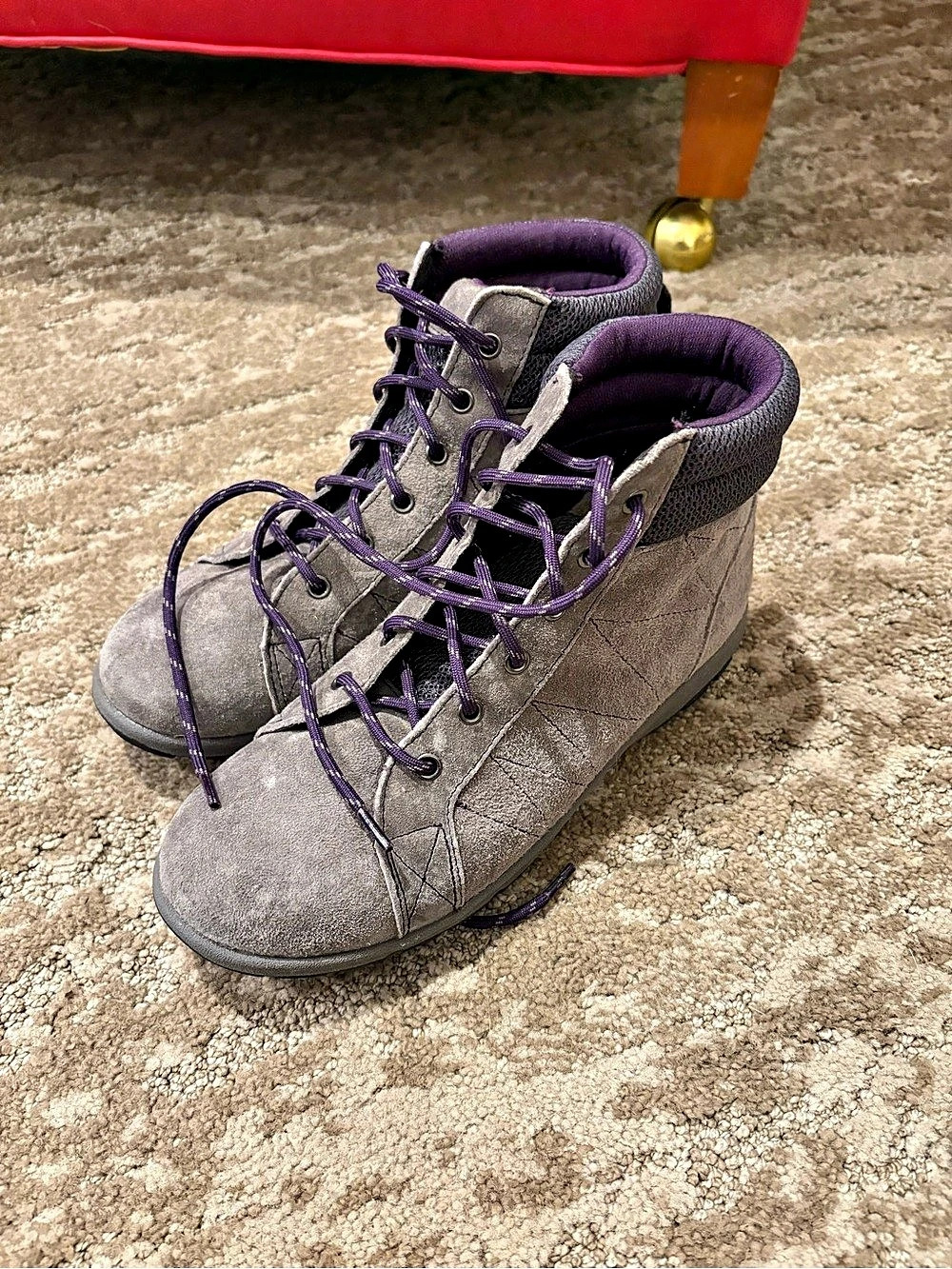 Duluth Trading Co. Steel Creek Ankle Boots. Gray & Purple